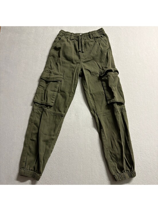 Refuge Pants - Refuge Womens Cargo Jogger Pants XS Green Elastic Waist Drawstring Pockets